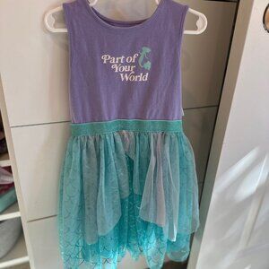 Girls' Disney The Little Mermaid Dress - Light Teal Blue Size XS 4/5